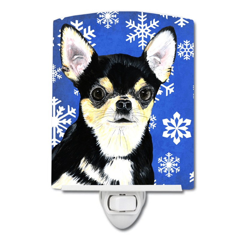 Chihuahua Winter Snowflakes Holiday Ceramic Night Light SC9399CNL