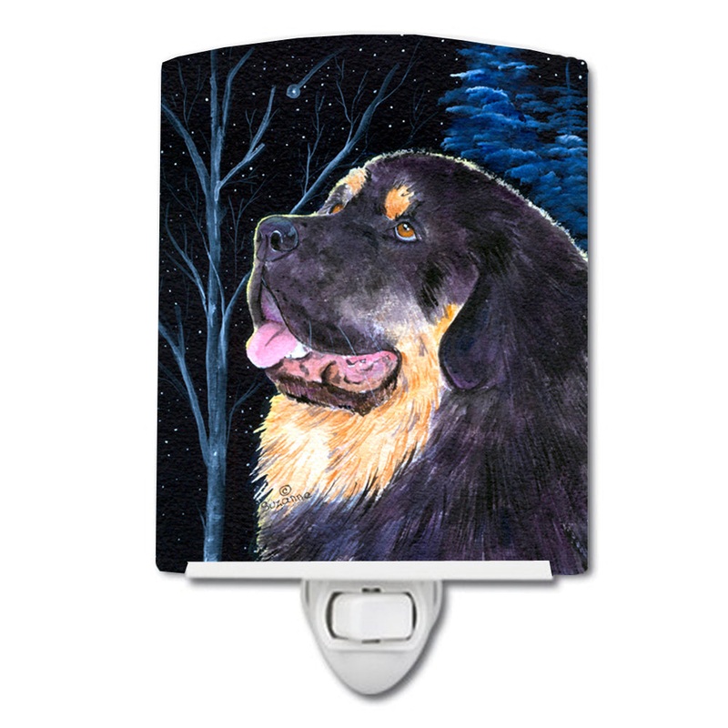 Starry Night Tibetan Mastiff Ceramic Night Light SS8552CNL