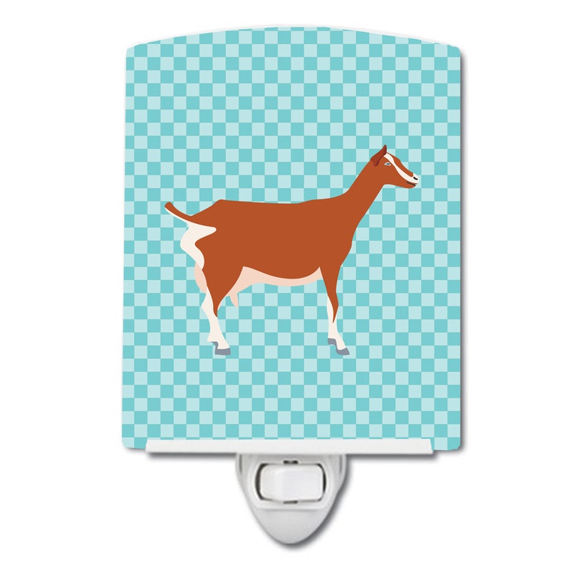 Toggenburger Goat Blue Check Ceramic Night Light BB8055CNL