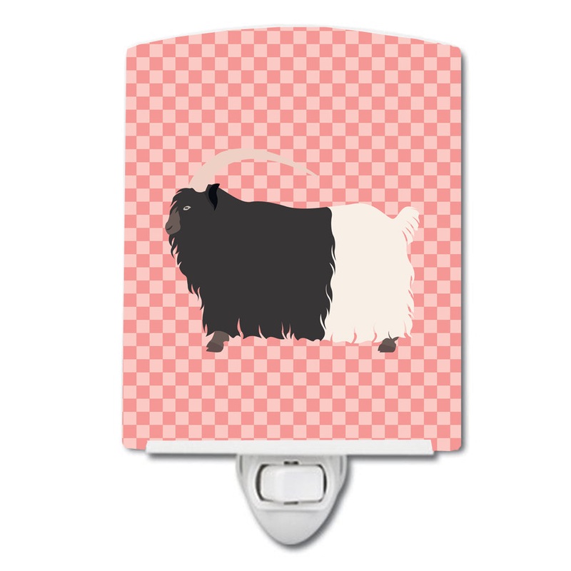 Welsh Black-Necked Goat Pink Check Ceramic Night Light BB7887CNL
