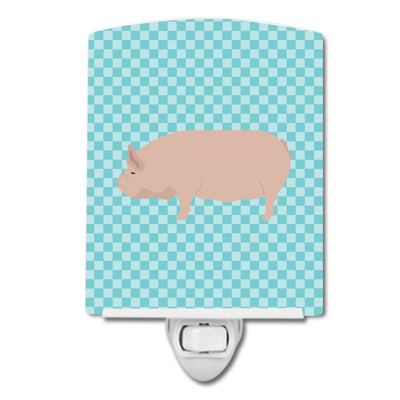 Welsh Pig Blue Check Ceramic Night Light BB8111CNL