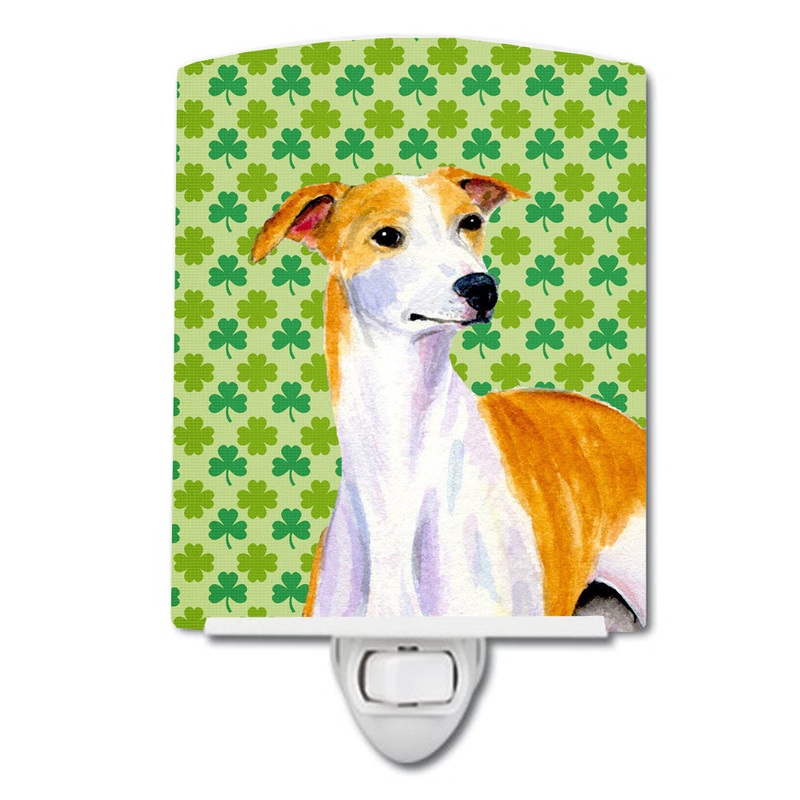 Whippet St. Patrick's Day Shamrock Portrait Ceramic Night Light LH9193CNL