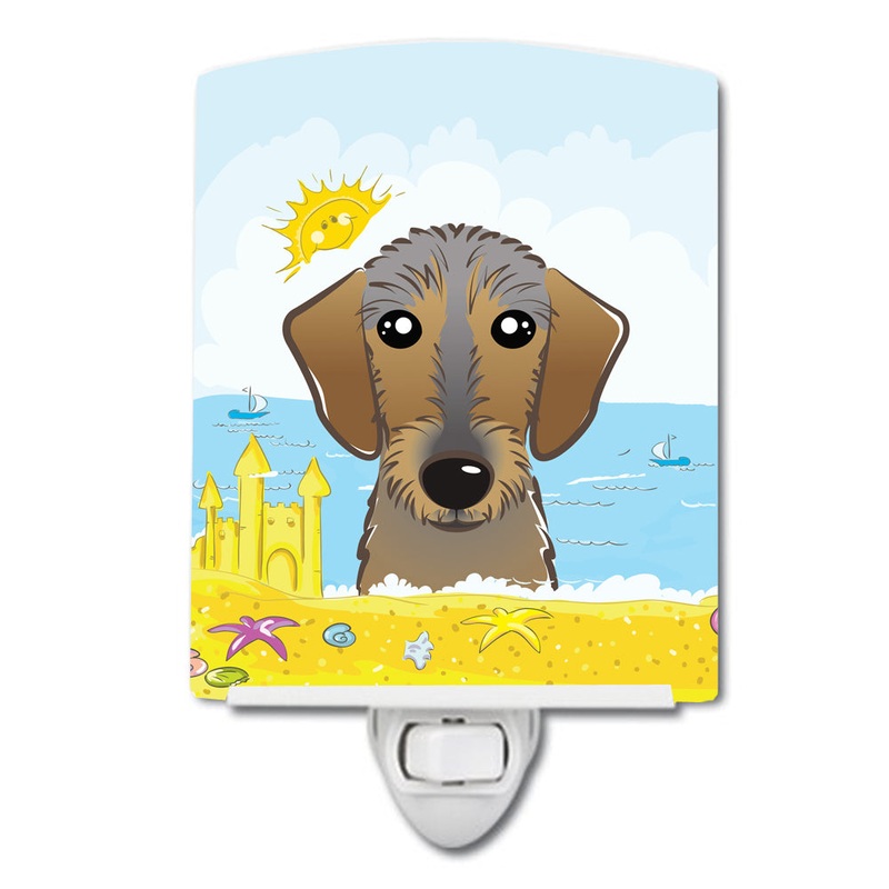 Wirehaired Dachshund Summer Beach Ceramic Night Light BB2101CNL