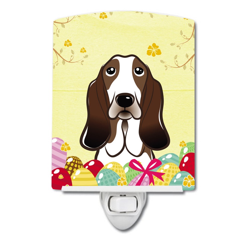 Basset Hound Easter Egg Hunt Ceramic Night Light BB1925CNL