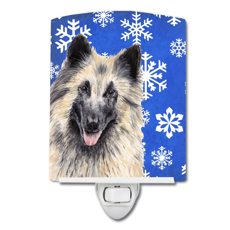 Belgian Tervuren Winter Snowflakes Holiday Ceramic Night Light SC9392CNL