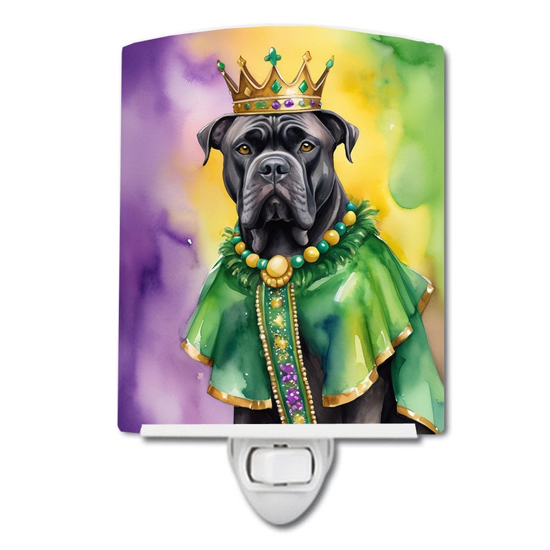 Cane Corso King of Mardi Gras Ceramic Night Light