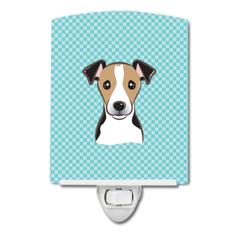 Checkerboard Blue Jack Russell Terrier Ceramic Night Light BB1199CNL