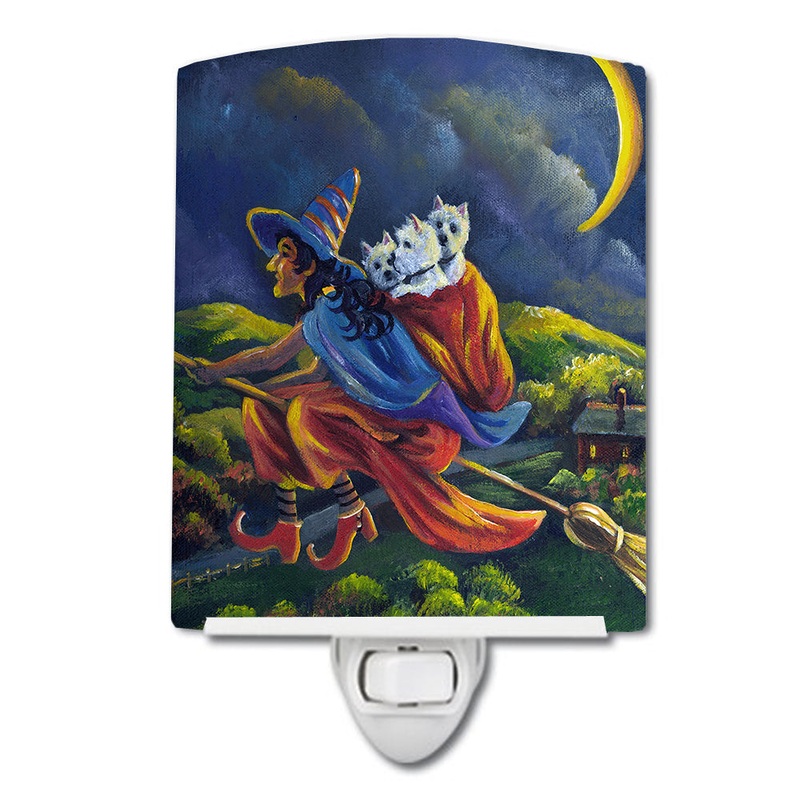 Westie Halloween Witch Ceramic Night Light PPP3139CNL