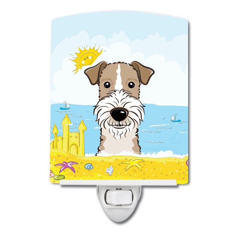 Wire Haired Fox Terrier Summer Beach Ceramic Night Light BB2115CNL