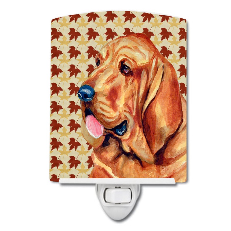 Bloodhound Fall Leaves Portrait Ceramic Night Light LH9106CNL