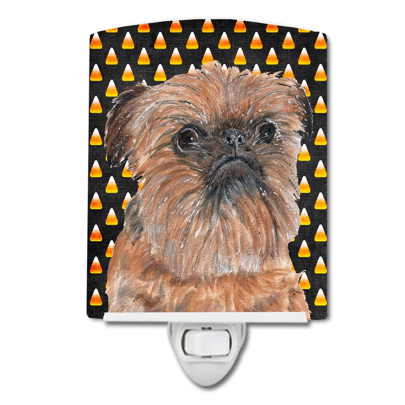 Brussels Griffon  Candy Corn Halloween Ceramic Night Light SC9530CNL