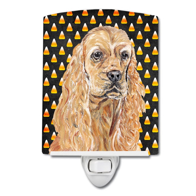 Buff Cocker Spaniel  Candy Corn Halloween Ceramic Night Light SC9528CNL