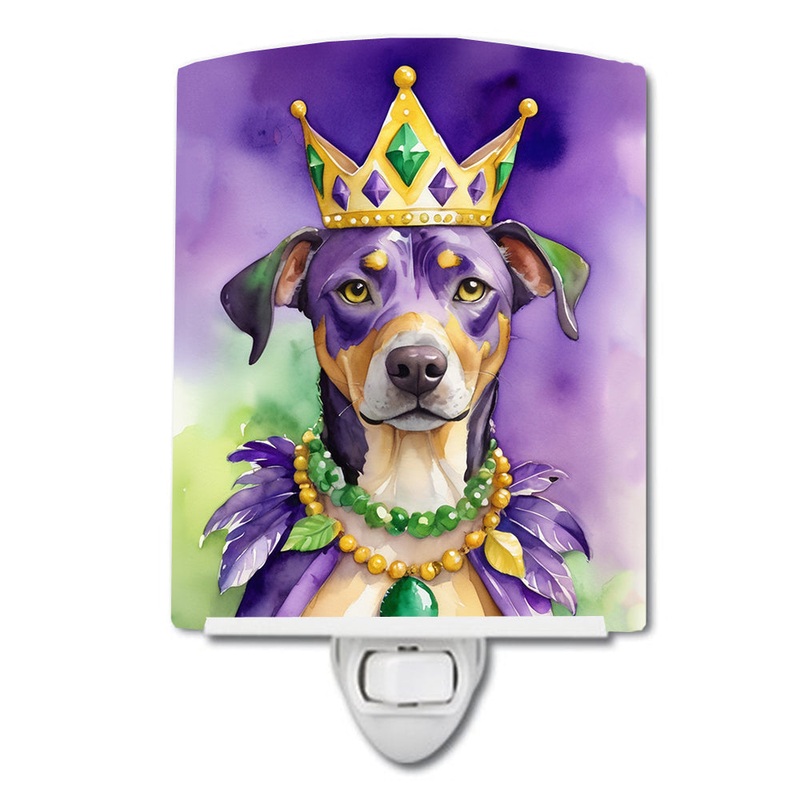 Catahoula King of Mardi Gras Ceramic Night Light