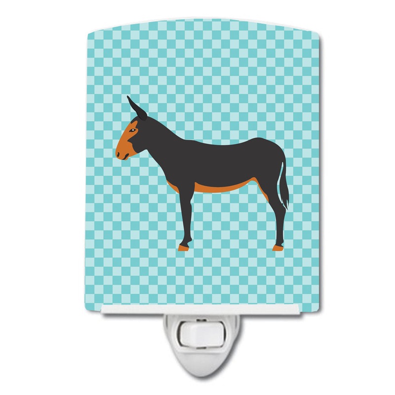 Catalan Donkey Blue Check Ceramic Night Light BB8029CNL