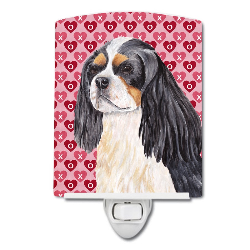 Cavalier Spaniel Hearts Love and Valentine's Day Portrait Ceramic Night Light SC9248CNL