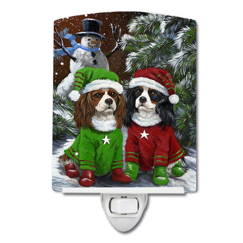 Cavalier Spaniel Snowman Christmas Ceramic Night Light PPP3067CNL