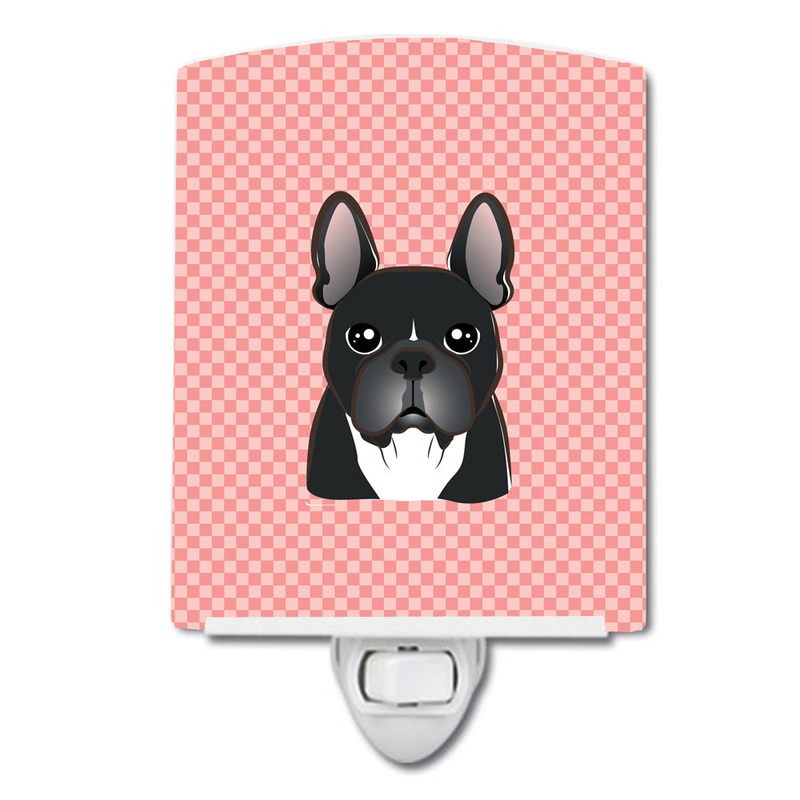 Checkerboard Pink French Bulldog Ceramic Night Light BB1227CNL
