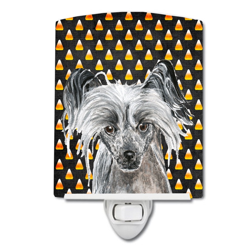 Chinese Crested Candy Corn Halloween Ceramic Night Light SC9536CNL