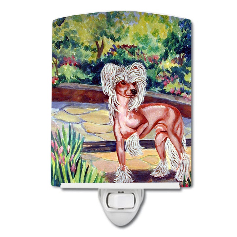Chinese Crested on the Patio Ceramic Night Light 7021CNL