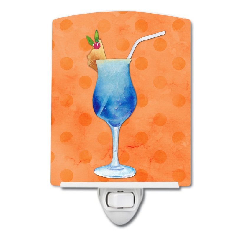 Summer Cocktail Orange Polkadot Ceramic Night Light BB8233CNL