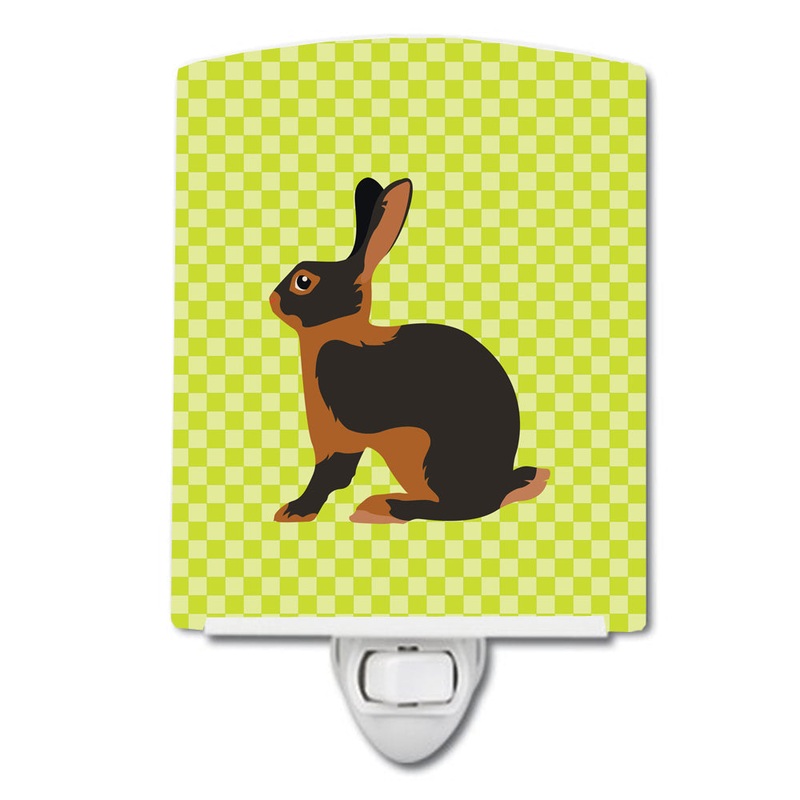 Tan Rabbit Green Ceramic Night Light BB7789CNL