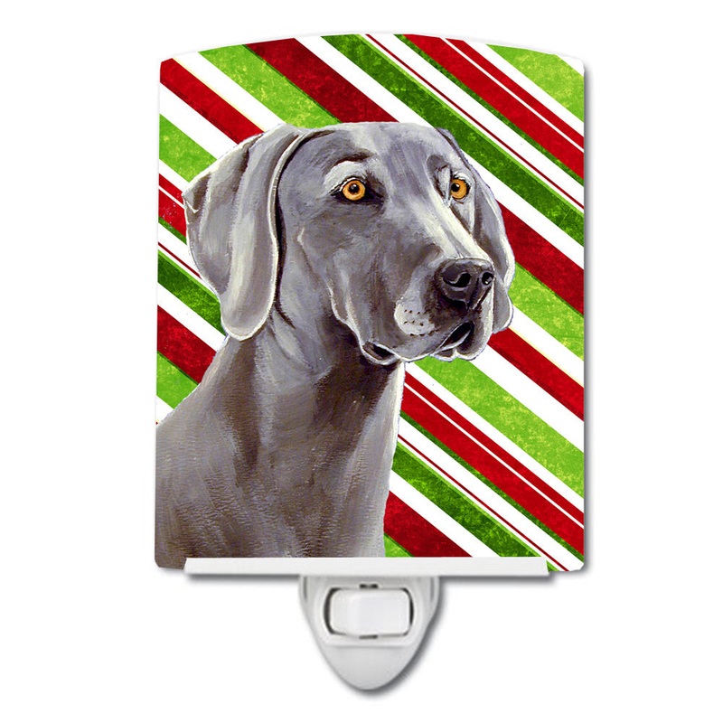 Weimaraner Candy Cane Holiday Christmas Ceramic Night Light LH9251CNL