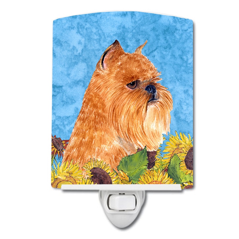 Brussels Griffon in Summer Flowers Ceramic Night Light SS4127CNL