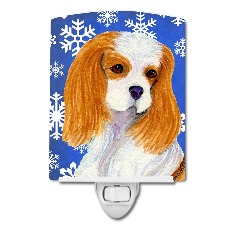 Cavalier Spaniel Winter Snowflakes Holiday Ceramic Night Light SS4665CNL