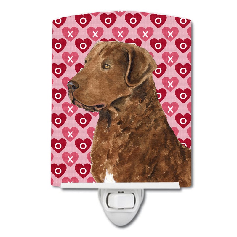Chesapeake Bay Retriever Hearts Love and Valentine's Day Ceramic Night Light SS4531CNL