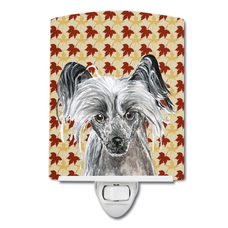Chinese Crested Fall Leaves Ceramic Night Light SC9550CNL