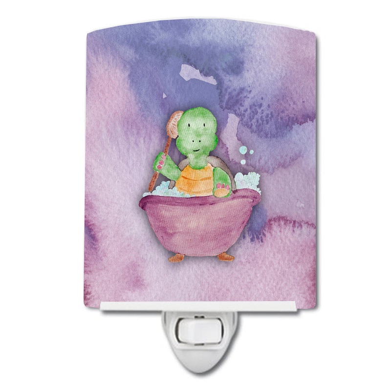 Turtle Bathing Watercolor Ceramic Night Light BB7344CNL