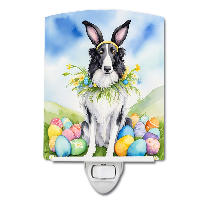 Borzoi Easter Egg Hunt Ceramic Night Light
