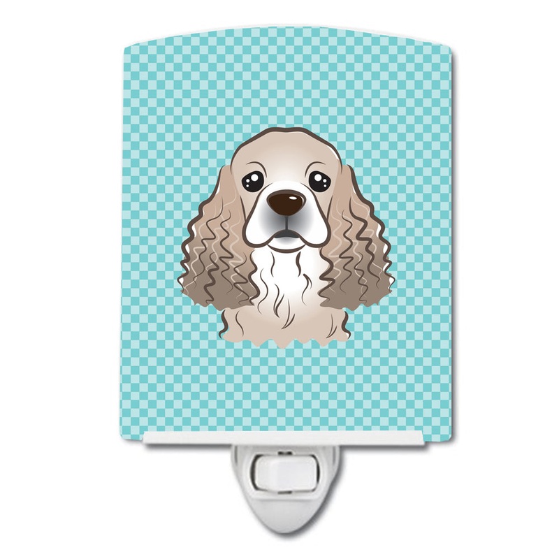 Checkerboard Blue Cocker Spaniel Ceramic Night Light BB1154CNL