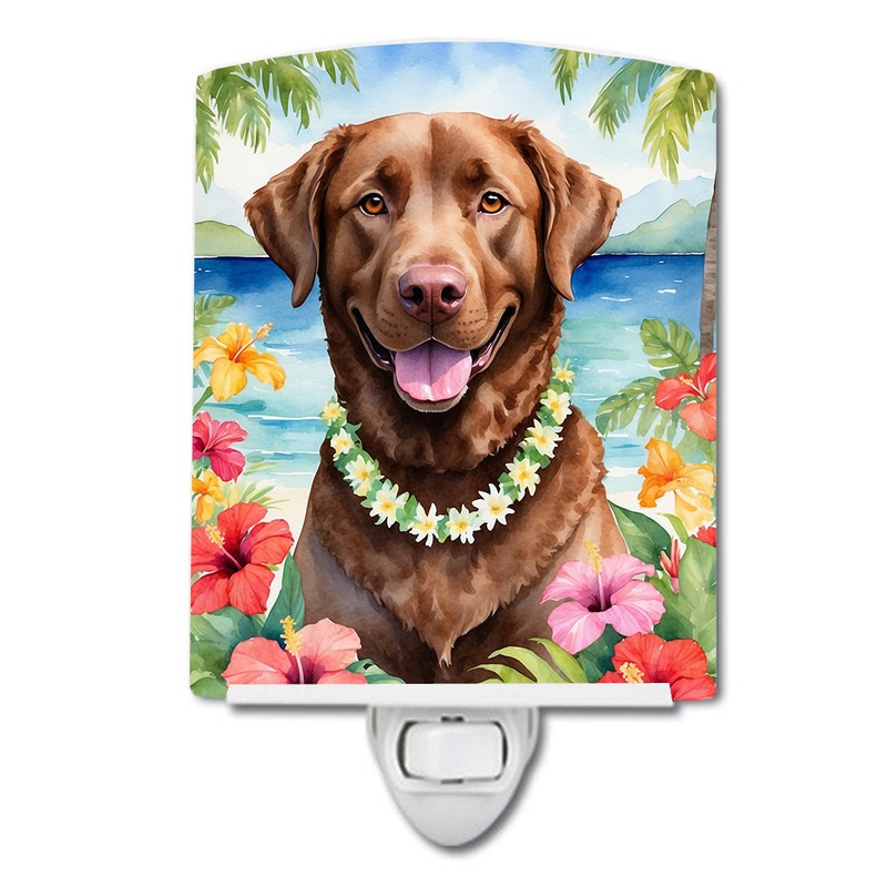 Chesapeake Bay Retriever Luau Ceramic Night Light