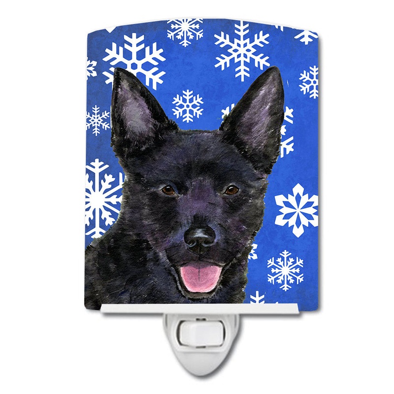 Australian Kelpie Winter Snowflakes Holiday Ceramic Night Light SS4636CNL