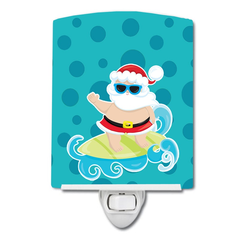 Beach Santa Claus Surfer #1 Ceramic Night Light BB9066CNL