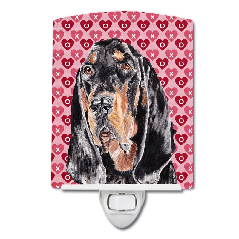 Black and Tan Coonhound Hearts and Love Ceramic Night Light SC9553CNL