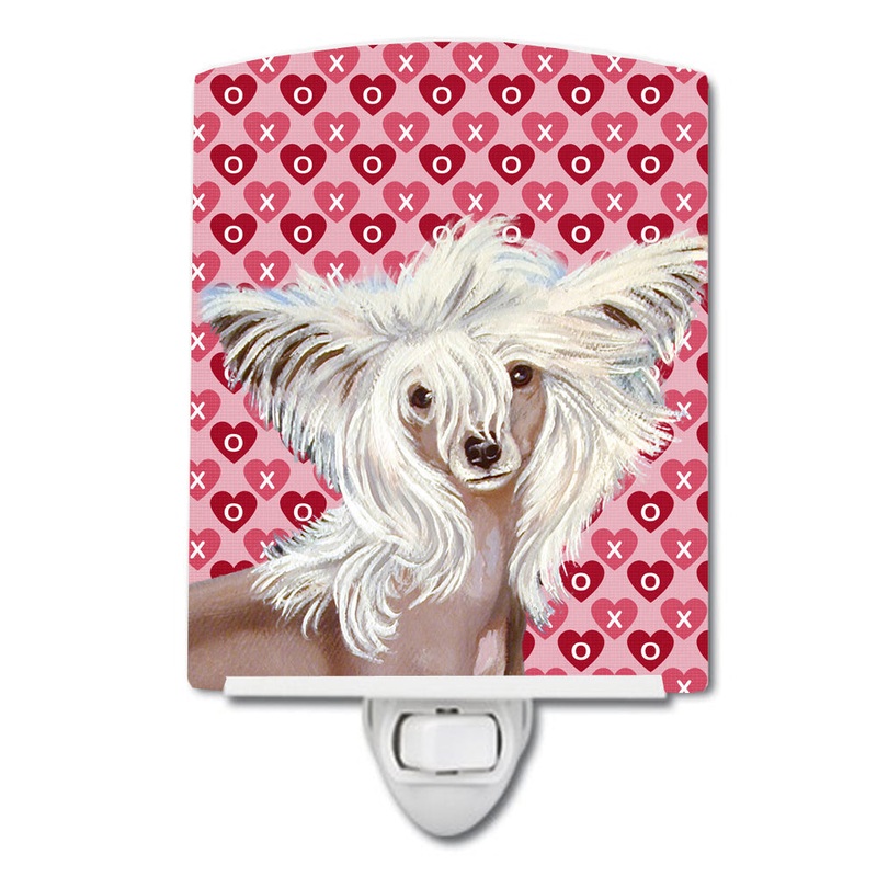 Chinese Crested Hearts Love and Valentine's Day Portrait Ceramic Night Light LH9167CNL