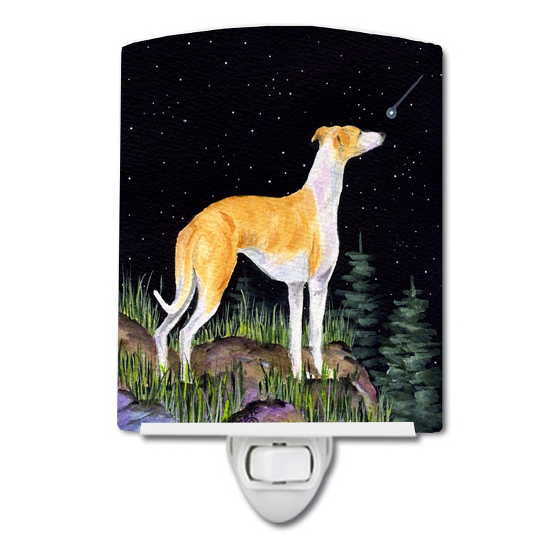 Starry Night Whippet Ceramic Night Light SS8492CNL