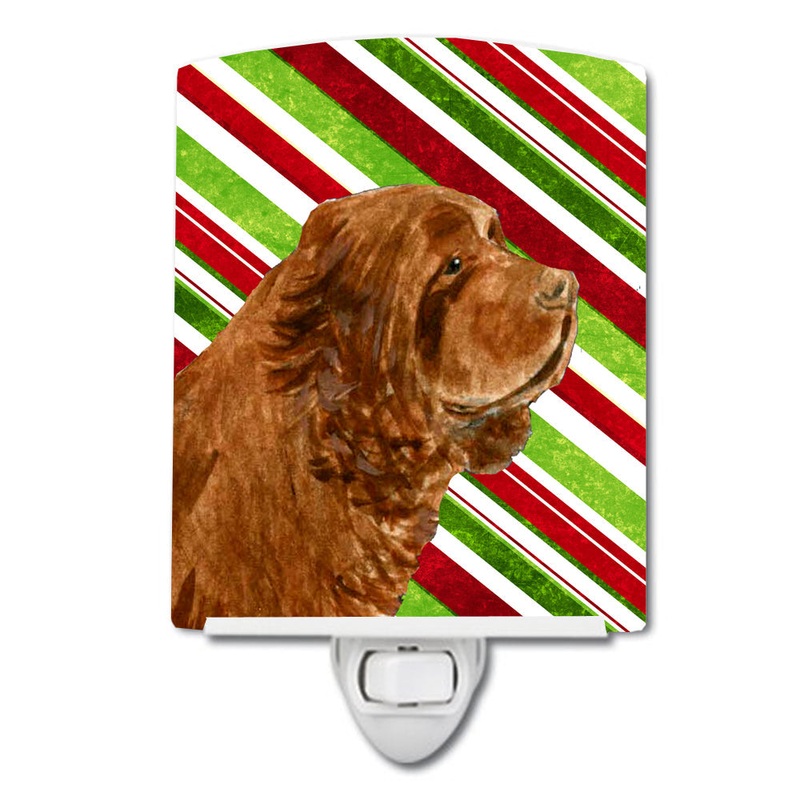 Sussex Spaniel Candy Cane Holiday Christmas Ceramic Night Light SS4579CNL