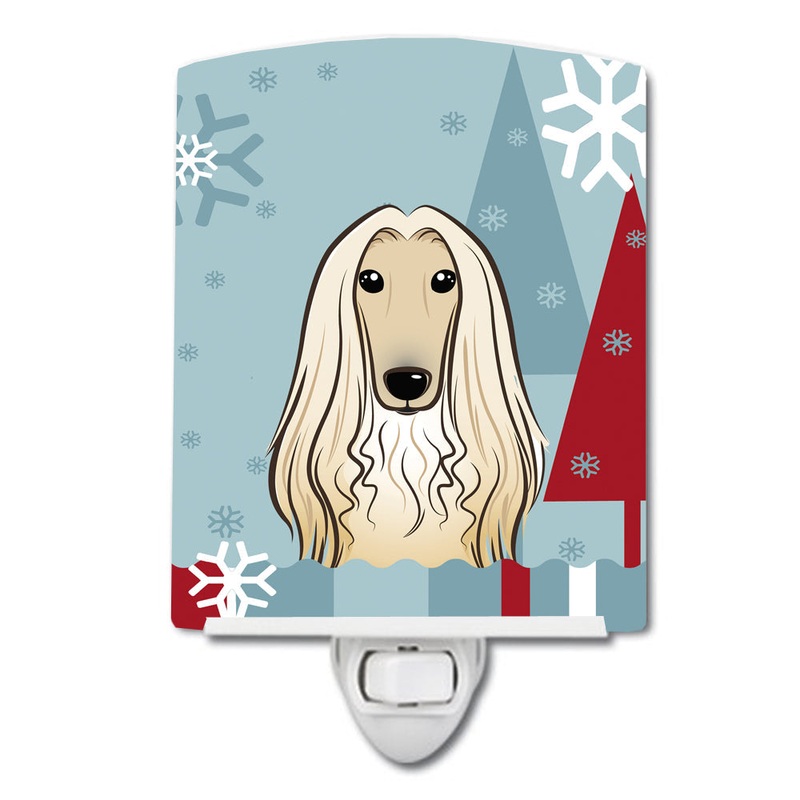 Winter Holiday Afghan Hound Ceramic Night Light BB1740CNL