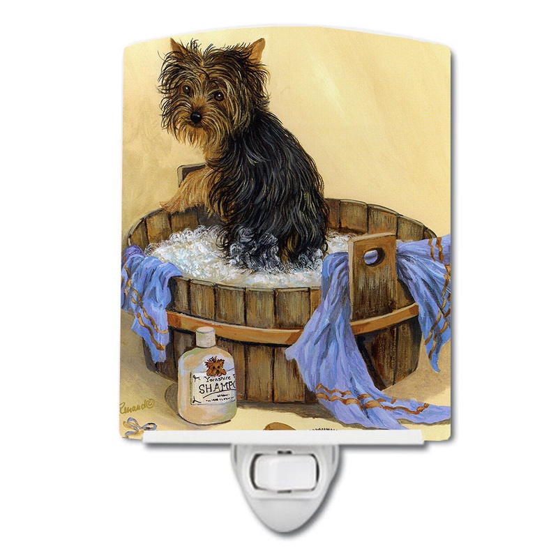 Yorkie Bath Time Ceramic Night Light PPP3244CNL
