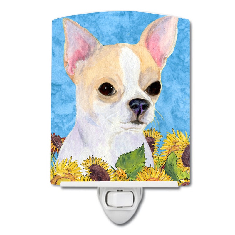 Chihuahua in Summer Flowers Ceramic Night Light SS4243CNL