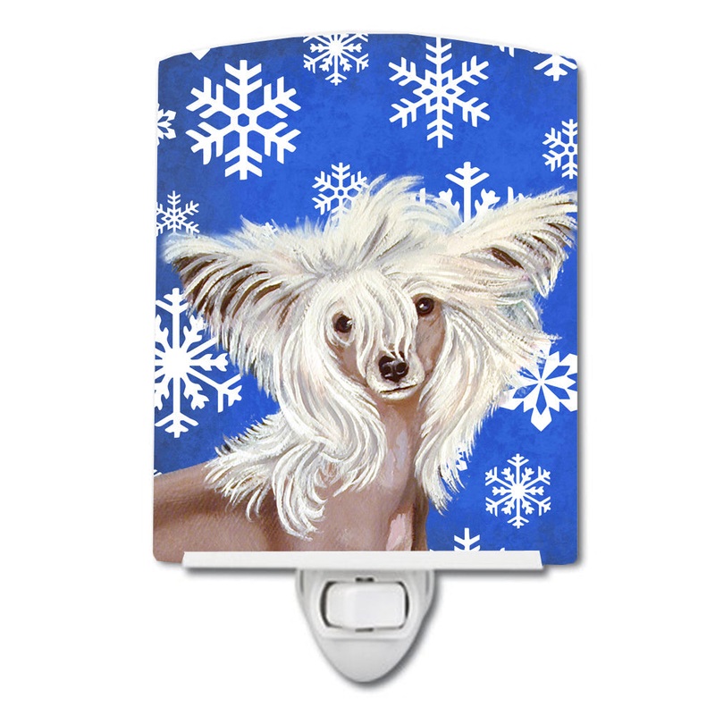 Chinese Crested Winter Snowflakes Holiday Ceramic Night Light LH9302CNL