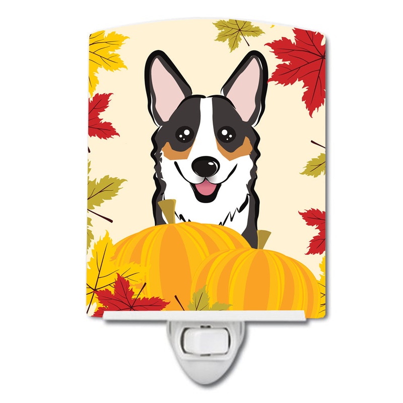 Tricolor Corgi Thanksgiving Ceramic Night Light BB2061CNL
