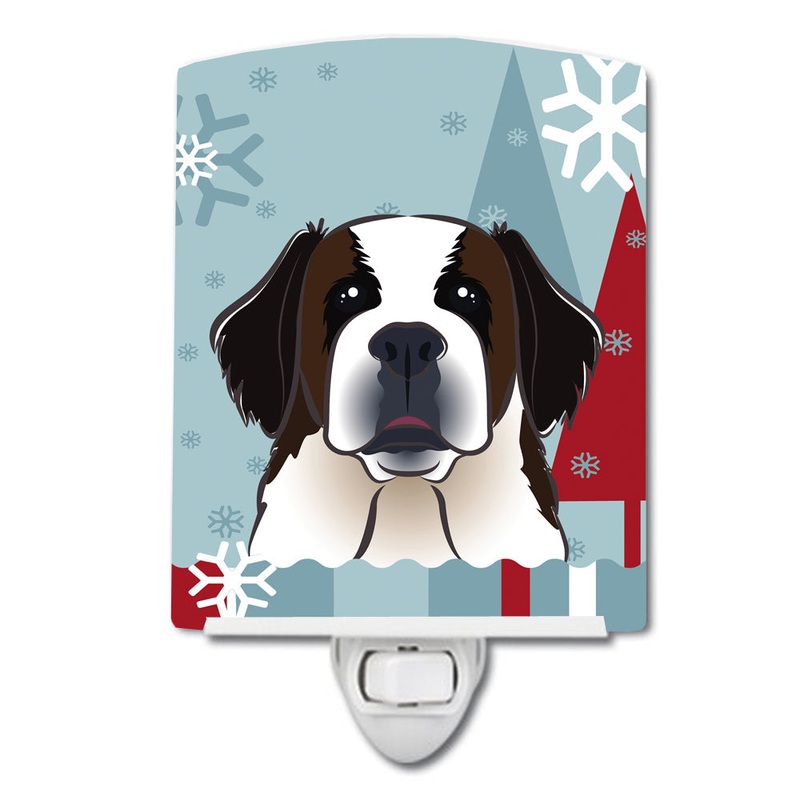 Winter Holiday Saint Bernard Ceramic Night Light BB1742CNL