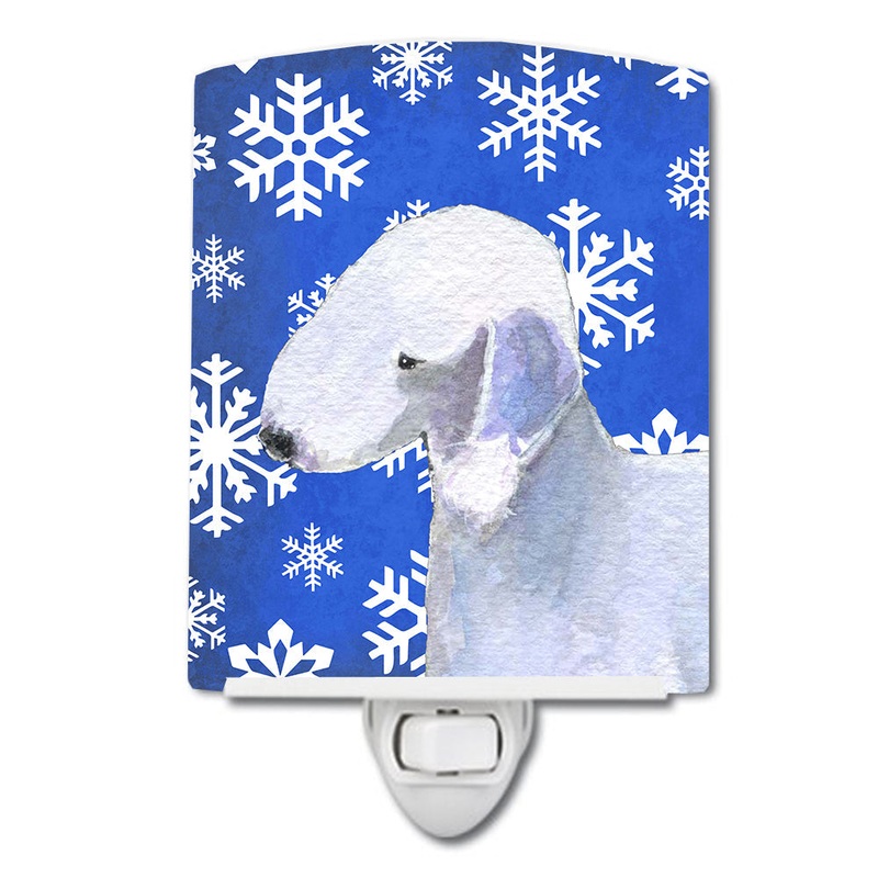 Bedlington Terrier Winter Snowflakes Holiday Ceramic Night Light SS4621CNL