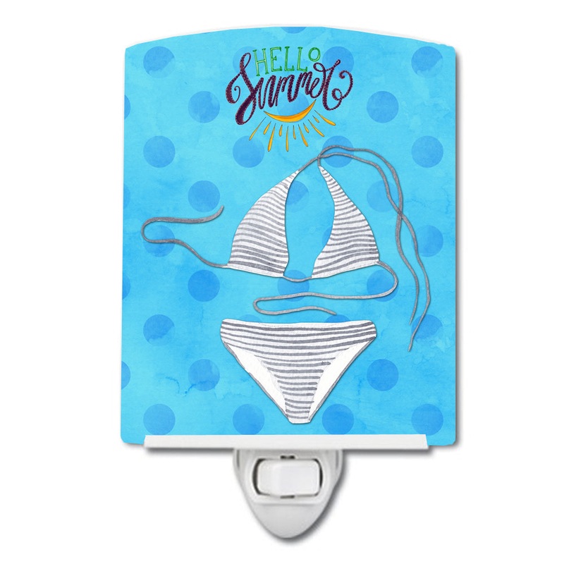 Bikini Swimsuit Blue Polkadot Ceramic Night Light BB8196CNL