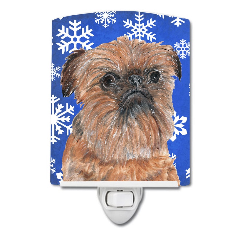 Brussels Griffon Winter Snowflakes Ceramic Night Light SC9600CNL