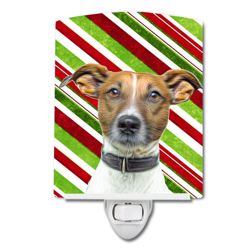 Candy Cane Holiday Christmas Jack Russell Terrier Ceramic Night Light KJ1169CNL
